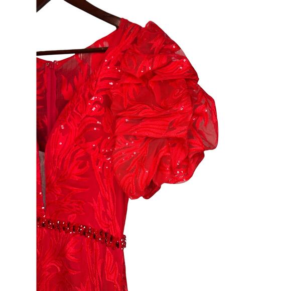 MAC DUGGAL NWT Evening Gown 12421 Red Sparkle Embellished Size 6 $798 MSRP - Picture 7 of 14